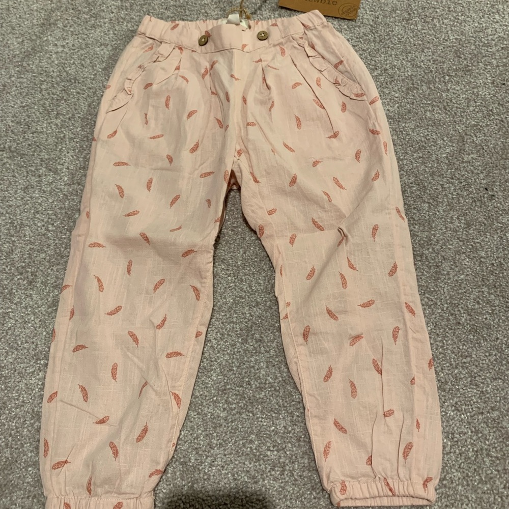 Newbie lightweight pink feather pants